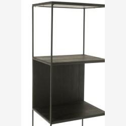J-Line - Reol m/4 hylder metal/tr 50 x 190 x 38 cm, Sort