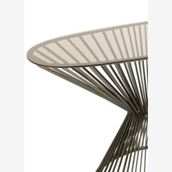 J-Line - Konsolbord m. Glas bordplade og tremme design 121x79x37cm, Gr 