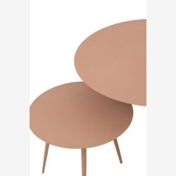 J-Line - St m. 3 sideborde i metal 55,5/45,5/35,5x46/41/34,5cm, Rose Gold