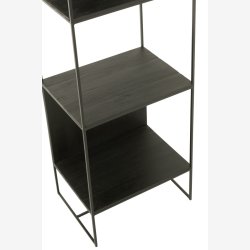 J-Line - Reol m/4 hylder metal/tr 50 x 190 x 38 cm, Sort