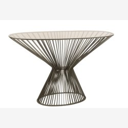 J-Line - Konsolbord m. Glas bordplade og tremme design 121x79x37cm, Gr 