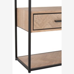 J-Line - Sidebord m/1 skuffe i tr og metal 50x61x30cm, Natur/Sort