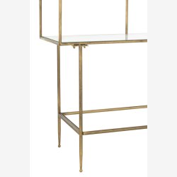 J-Line - Reol m/3 hylder i metal og glas 100x200x40cm, Guld