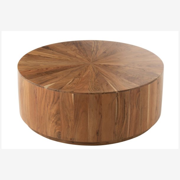 J-Line - Rundt sofabord i massivt tr 90x35cm, Natur