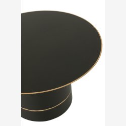 J-Line - Sofabord cylinder form 60x30cm, Sort/Guld