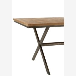 J-Line - Spisebord m. Firkantet mnster i bordpladen 180x76x90cm, Natur og Sort