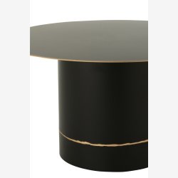 J-Line - Sofabord cylinder form 60x30cm, Sort/Guld