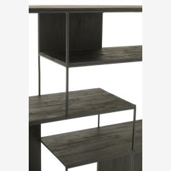 J-Line - Reol m/Asymmetriske hylder 120 x 190 x 38 cm, Sort