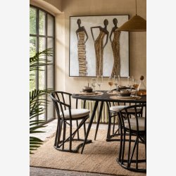 J-Line - Ovalt spisebord i tr og metal 200x76x90cm - Flere farver