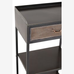 J-Line - Reol m. 1 skuffe og 3 hylder 54x140x38cm, Sort 