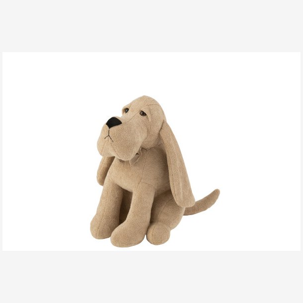 J-Line - Drstopper Hund "James" m/butterfly Boucl Beige L: 27 H: 31 B: 18 cm. 