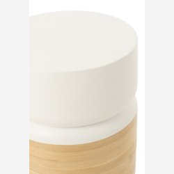 j-Line - Cylinder formet sidebord 40x47x40cm, Natur og Hvid