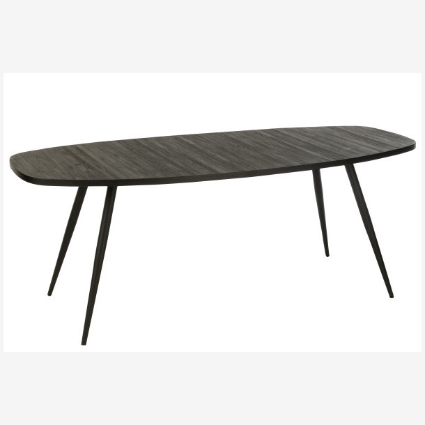 J-Line - Ovalt spisebord i tr og metal 200x76x90cm - Flere farver