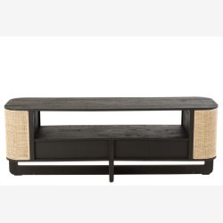 J-Line - Tv-bord m/to skuffer 140x50x,5x40,5cm, Sort og Natur