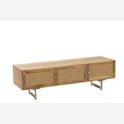J-Line - Tv-bord m. Rattan flettede lger 120x49x43cm, Natur