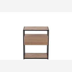 J-Line - Sidebord m/1 skuffe i tr og metal 50x61x30cm, Natur/Sort