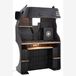 J-Line - Bar m/US Army lastbil design 220x69x148cm, Sort