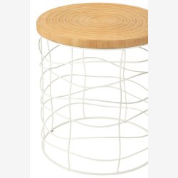 J-Line - St m/2 sideborde 45/40x50/45cm, Natur/Hvid 