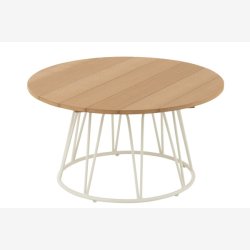 J-Line - Sofabord i rundt design m. Stl ben 80x40x80cm, Natur og Hvid