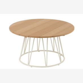 J-Line - Sofabord i rundt design m. Stl ben 80x40x80cm, Natur og Hvid