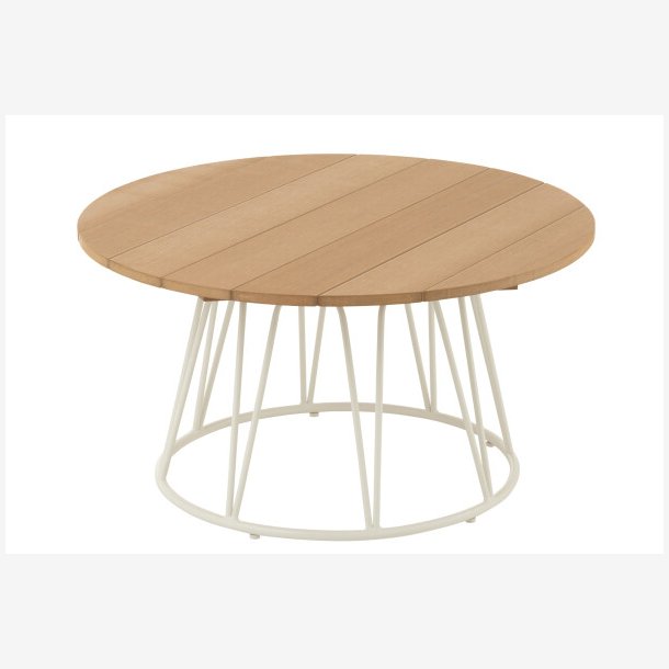 J-Line - Sofabord i rundt design m. Stl ben 80x40x80cm, Natur og Hvid