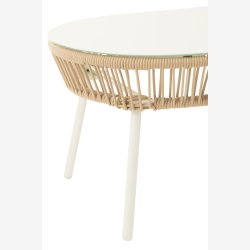 J-Line - Loungebord til udenfor 116x43x58cm, Natur og Hvid 