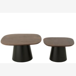 J-Line - Sideborde/Sofaborde st m/2 mangotr L: 74/60 H: 43/39 cm, Brun