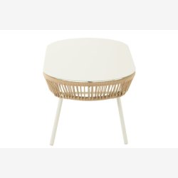 J-Line - Loungebord til udenfor 116x43x58cm, Natur og Hvid 