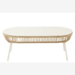 J-Line - Loungebord til udenfor 116x43x58cm, Natur og Hvid 