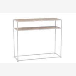 J-Line - Konsolbord m. Sildebens bordplade og en hylde 100x85,5x30cm, Hvid og Natur 