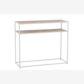 J-Line - Konsolbord m. Sildebens bordplade og en hylde 100x85,5x30cm, Hvid og Natur 