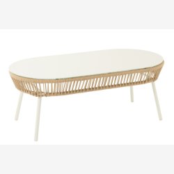 J-Line - Loungebord til udenfor 116x43x58cm, Natur og Hvid 