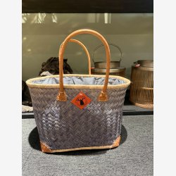 Madam Gr�skar - Strandtaske Bl� 45x30 cm.