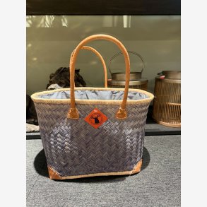 Madam Gr�skar - Strandtaske Bl� 45x30 cm.