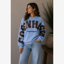 Marta Du Chateau -  MdcHibiscus Sweatshirt Sky blue
