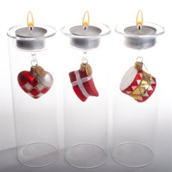 Brink Nordic - Juletrs Ophng Klassisk Jul - Dannebro Flag, Tromme &amp; Julehjerte 4 cm. 