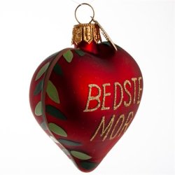 Brink Nordic - Juletrs Ophng/Julekugle Hjerte m/Teksten "Bedstemor" 5 cm. Glas 