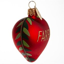 Brink Nordic - Juletrs Ophng/Julekugle Hjerte m/Teksten "Farfar" 5 cm. Glas 