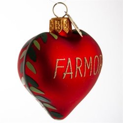 Brink Nordic - Juletrs Ophng/Julekugle Hjerte m/Teksten "Farmor" 5 cm. Glas 