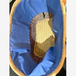 Madam Gr�skar - Strandtaske Bl�/lilla 46x30 cm.