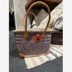 Madam Gr�skar - Strandtaske Bl�/lilla 38x26 cm.