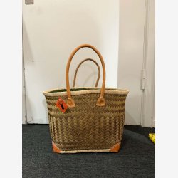 Madam Gr�skar - Strandtaske Gr�n mix 45x30 cm.
