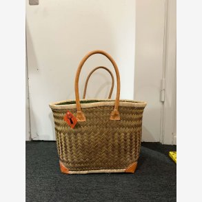 Madam Gr�skar - Strandtaske Gr�n mix 45x30 cm.