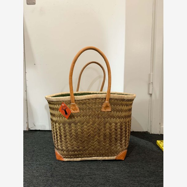 Madam Gr�skar - Strandtaske Gr�n mix 45x30 cm.