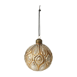 Speedtsberg - Julekugle ass. facon 8cm, Guld m. glimmer