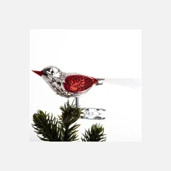 Brink Nordic fugl 10 cm, slv/rd,