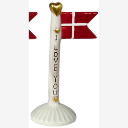 Speedtsberg - Keramik flag "I love you"  8x5x14cm, Mix - Leveres assorteret