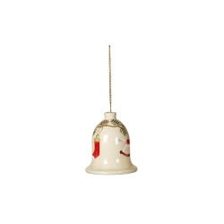 Speedtsberg - Tr klokke m. mnster 6x5cm, Beige, Rd, Grn