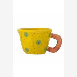 Bloomingville - Nini Kop m. prikker Gul/Gr�n/Lyser�d Stent�j D7,5xH5,5 cm.