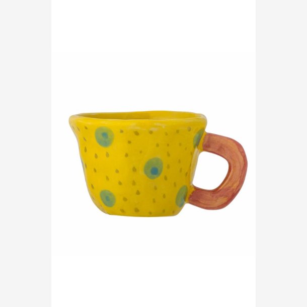 Bloomingville - Nini Kop m. prikker Gul/Gr�n/Lyser�d Stent�j D7,5xH5,5 cm.